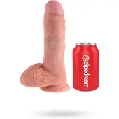 King Cock - gode réaliste 20 cm - gros testicules - couleur chair
