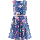 Happy girls Robe azur / bleu foncé / rose clair / blanc