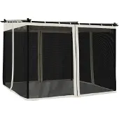 vidaXL Pavillon avec parois en filet Crème 3x3 m Acier