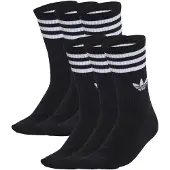 Adidas Originals Chaussettes '3-Stripes Crew 6 Pairs' noir / blanc