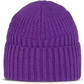 Buff Knitted & Fleece Beanie Violet