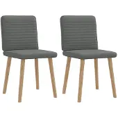 vidaXL Chaise de salle à manger 2 pcs. Tissu gris foncé