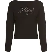 HUGO Dastja 10269541 Blue Sweatshirt Noir L Femme