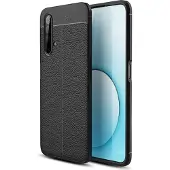 Screen Guard Professional Realme X3 Superzoom Housse Leather Design TPU Cover (Realme X3 SuperZoom), Coque pour téléphone portable, Noir