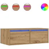 vidaXL Armoire TV avec lampes LED Chêne Artisan 75x35,5x25 cm
