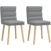 vidaXL Chaise de salle à manger 2 pcs. Tissu gris clair