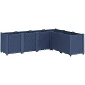 vidaXL Jardinière bleu gris 160x120x53 cm PP