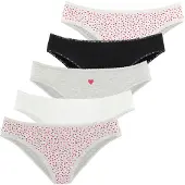 LASCANA Slip gris chiné / rouge / noir / blanc