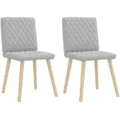 vidaXL Chaise de salle à manger 2 pcs. Tissu gris nuage
