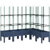 vidaXL Jardinière avec treillis bleu gris 160x120x142,5 cm PP