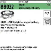 Heico Rondelle d'arrêt à clavette R 88032 HLS-42 Acier collé à lamelles de zinc 25p. 25p