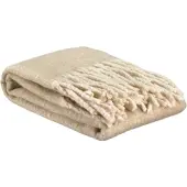 Vivaraise Plaid Uni Recyclé Isabel En Coton Recycle Naturel 130 X 160