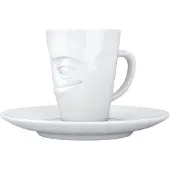 Fiftyeight Mug à espresso avec anse - espiègle blanc