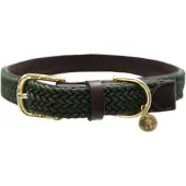 Kentucky Nylon Plaited Dog Collar Marron 36-42 cm