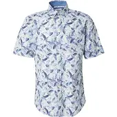 Fynch&Hatton Summer Poplin Print Short Sleeve Shirt Bleu XL Homme