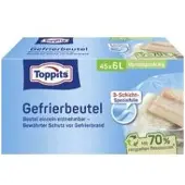 Toppits Sacs de congélation, Emballage alimentaire, Transparent