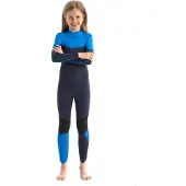 Jobe Boston Full 3/2 Mm Junior Long Sleeve Back Zip Neoprene Suit Bleu 16 Years Enfants