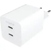 Mophie Adaptateur d'alimentation Essentials (50 W, 2 ports), Chargeur USB, Blanc