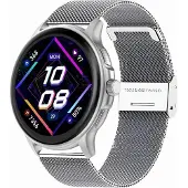Gravity Montre intelligente pour femmes GT12-7 Black Silicone Strap + Silver Bracelet