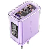 Acefast Gan 65W Chargeur 3 ports (1Xusb, 2Xusb C) Violet (A45)