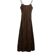 Superdry Bias Cut Maxi Slip Sleeveless Long Dress Marron L Femme