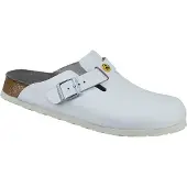 Birkenstock Unisexe, Sandales, Boston Natural Leather Normal, Blanc, (42)