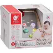ClassicWorld Teddies Téléphone mobile en bois 11 cm sur pile avec son