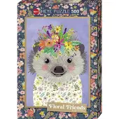 Heye Puzzle Hérisson amusant, amis floraux Puzzle 500 pièces