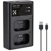 K&F Concept NP-FW50 Chargeur de batterie double USB-C