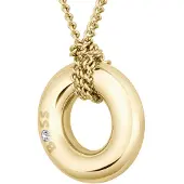 BOSS Collier doré avec anneau logoté