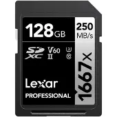 Lexar Professional 1667x Sd Class 3 128gb Memory Card Noir