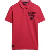 Superdry Applique Classic Fit Short Sleeve Polo Rose L Homme