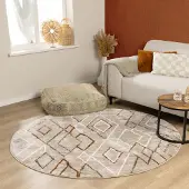 FRAAI Tapis berbère rond | Blend Diamond Beige | Ø 160cm | Beige | Rond | Tapis