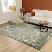 FRAAI Tapis berbère | Blend Diamond Vert | 80x150cm | Vert | Rectangulaire | Tapis