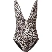 Hunkemoller Maillot de bain 'Luxe Animalia' cappuccino / brun foncé / noir