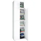 Ebuy24 LonaXXL armoire de rangement 6 portes blanc.