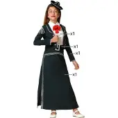 Atosa Mariachi Girl Costume Noir 3-4 Years Enfants