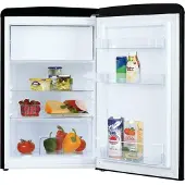 Amica KS 15614 S, Réfrigérateur avec compartiment congélation au design rétro, 85 cm de hauteur, black,