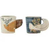 Bloomingville Tasse à espresso Hezha, bleue, en faïence