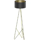 Eglo Lampadaire Camporale doré avec abat-jour noir