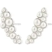 Pilgrim Boucles d'oreilles 'Jova' argent / blanc perle