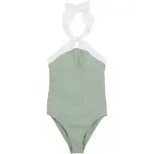 We fashion Maillot de bain vert pastel / blanc