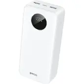 BWOO , Batterie externe 30000mAh USB-C 2xUSB LCD Blanc, Blanc