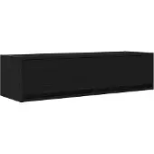 vidaXL Meuble TV à fixation murale, noir aspect chêne, 100 x 31 x 25,5 cm