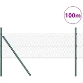 vidaXL Clôture hexagonale à fixer au sol, 100 x 0,5 m, grise, en filet