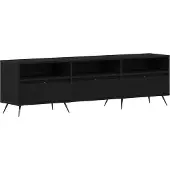 vidaXL Meuble TV noir imitation chêne 150 x 30 x 44,5 cm