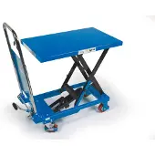 HBM Table de travail mobile , table élévatrice 150 kg, bleue