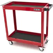 HBM Chariot à outils mobile à 2 niveaux, rouge