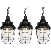 QAZQA Ensemble de 3 lampes suspendues industrielles noires - Cabin