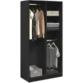 vidaXL Armoire noire 100x50x200 cm Bois composite